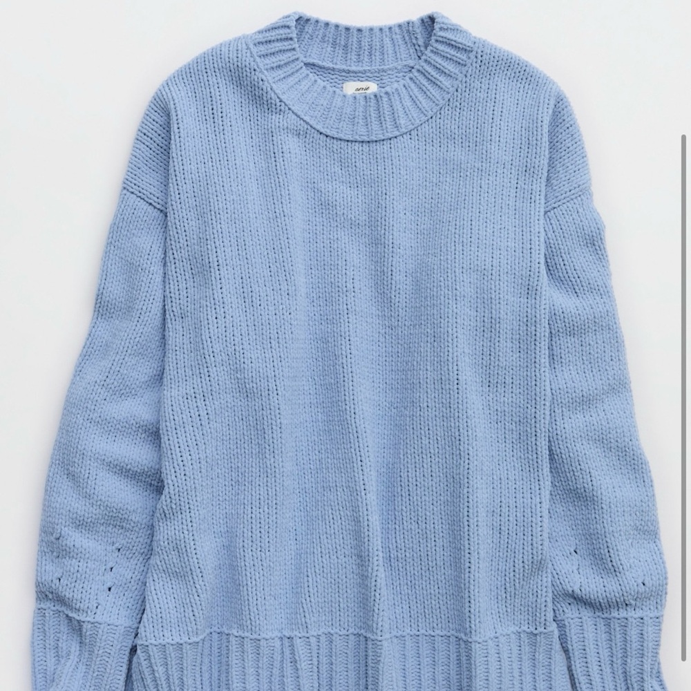 Aerie Light Blue Crew Neck Sweater